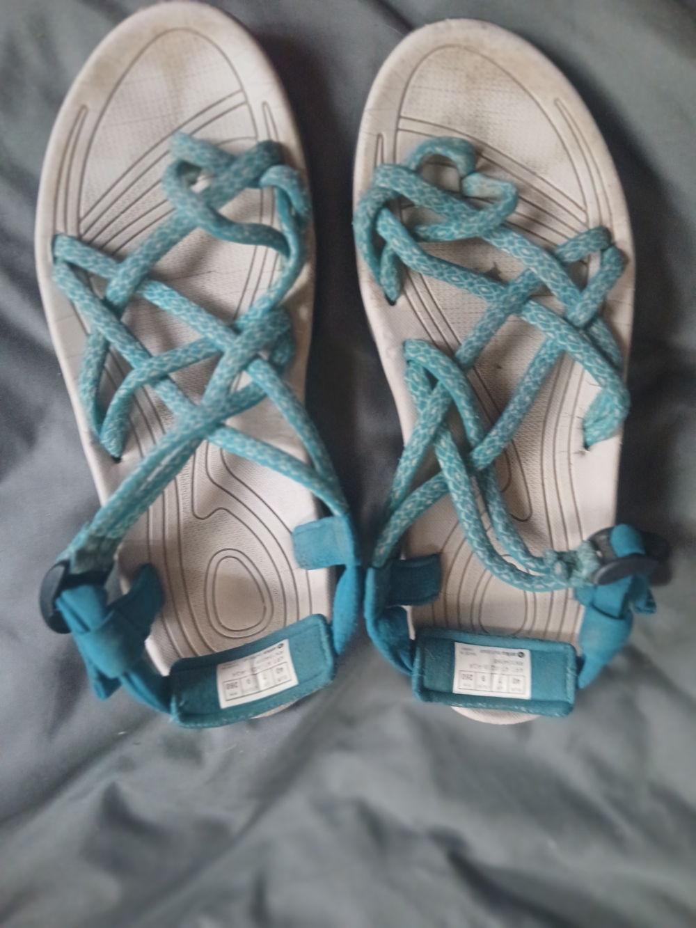 Women’s Teal Braided Strap Sandals - Unbranded